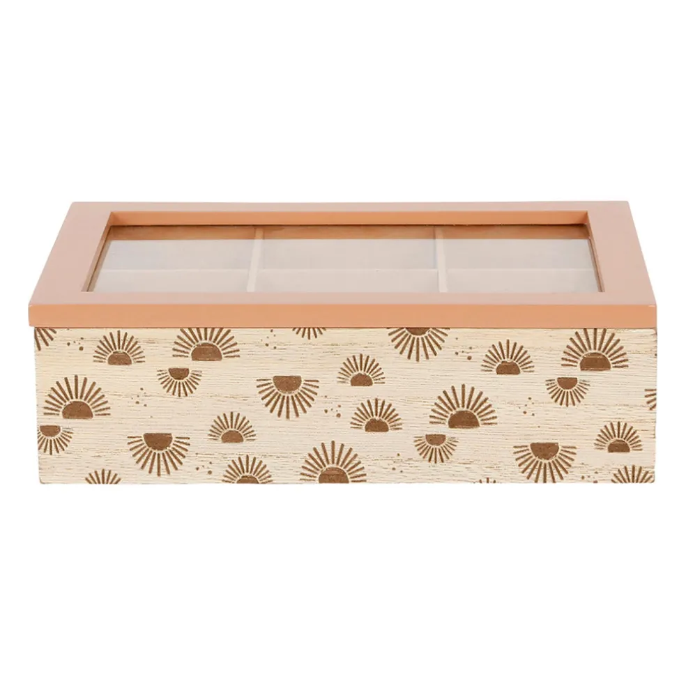 Boite à thé 6 compartiments terracotta- sweet leaves