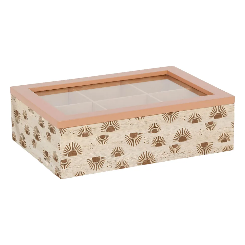 Boite à thé 6 compartiments terracotta- sweet leaves