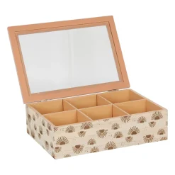 Boite à thé 6 compartiments terracotta- sweet leaves