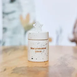 Boite a dent bonheur en grès blanc d4cm - Bonne Etoile