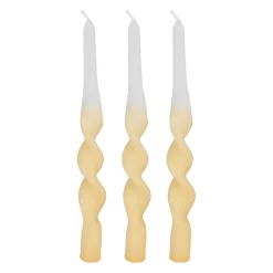 Boite de 3 bougies chandelle jaune 50g - Torsade
