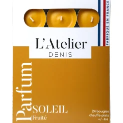 Boite de 24 bougies chauffe-plats parfumés soleil fruité -terracota