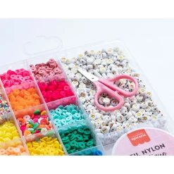 Boite de 16 couleurs pop de perles heishi 6 mm et accessoires
