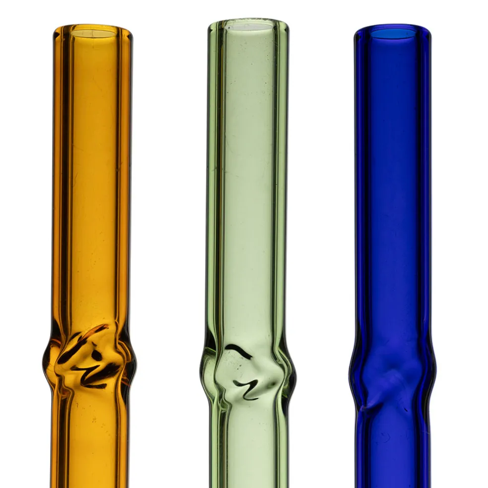 Boite de 6 pailles torsadée en verre multicolore l12cm - Colorea