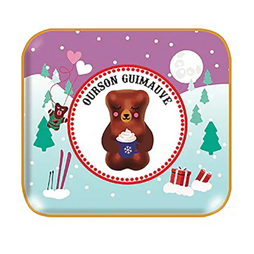 Boite en métal violet 3 oursons guimauve