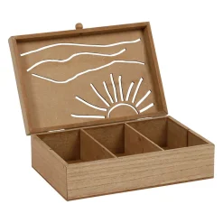 Boite gigogne avec couvercle x2 sweet leaves naturel 22x14.5xh7+16x10.5xh5.5cm mdf