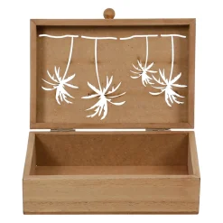 Boite gigogne avec couvercle x2 sweet leaves naturel 22x14.5xh7+16x10.5xh5.5cm mdf