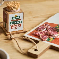 Boite pics apéro en bambou et pin - Copains d'Abord