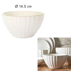 Bol en céramique beige d14.5cm - Vlora