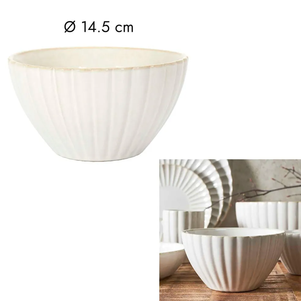 Bol en céramique beige d14.5cm - Vlora