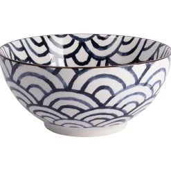 Bol itj bow d19.5xh9cm bleu et blanc