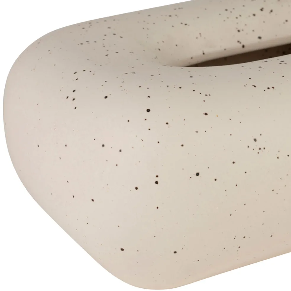 Boîte à mouchoir en grès blanc moucheté - Klosen