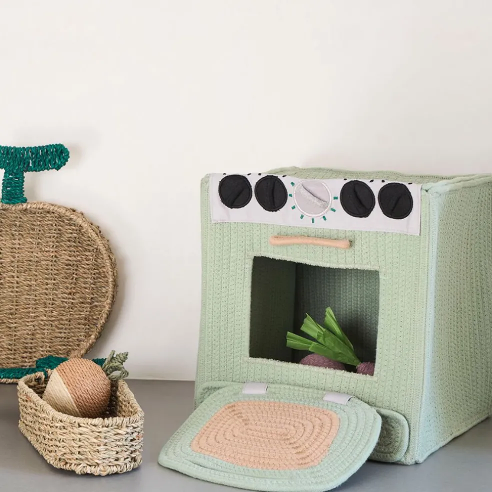 Boîte rangement four en coton vert d'eau - Sweetdream