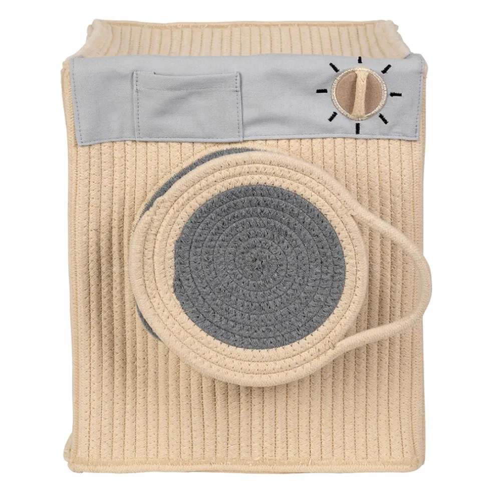 Boîte rangement lave-linge en coton écru - Sweetdream