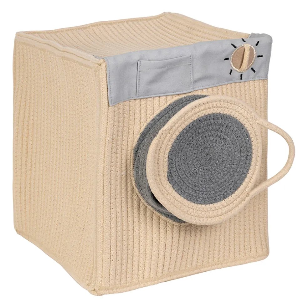 Boîte rangement lave-linge en coton écru - Sweetdream