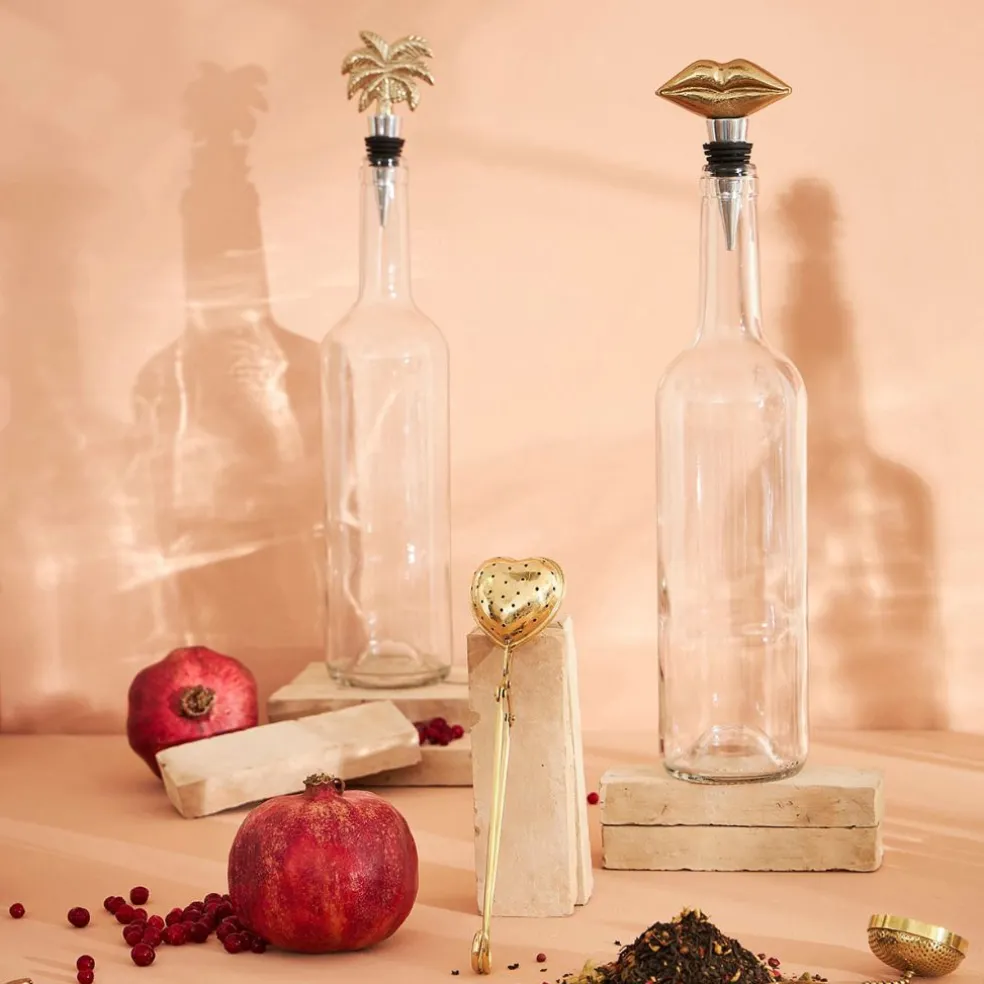 Bouchon bouteille palmier doré - Tropic Étoile