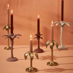 Bougeoir en aluminium doré d10xh15cm - Tropic Étoile