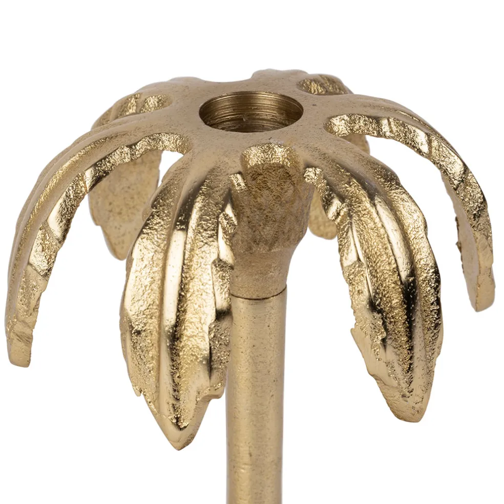 Bougeoir en aluminium doré d10xh15cm - Tropic Étoile