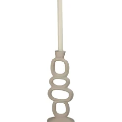 Bougeoir en aluminium ivoire 15x7xh37cm