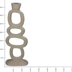 Bougeoir en aluminium ivoire 15x7xh37cm