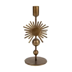 Bougeoir en fer mordoré h23cm - Soleil