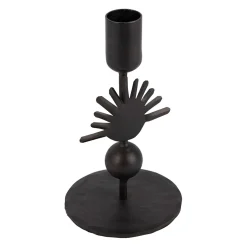 Bougeoir en fer noir h15cm - Heolio