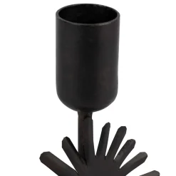 Bougeoir en fer noir h15cm - Heolio