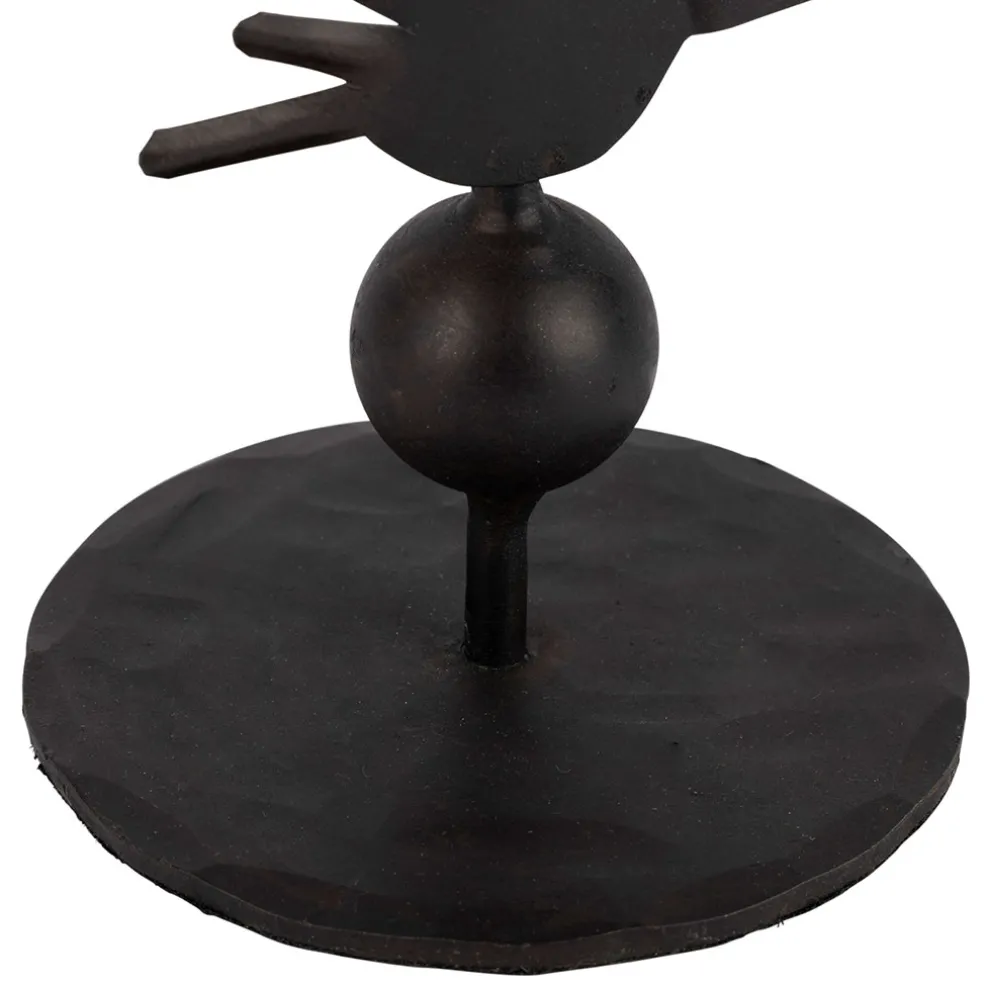 Bougeoir en fer noir h15cm - Heolio