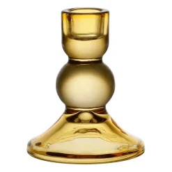 Bougeoir en verre ambre h10cm - Alphe
