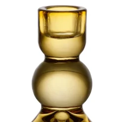Bougeoir en verre ambre h10cm - Alphe