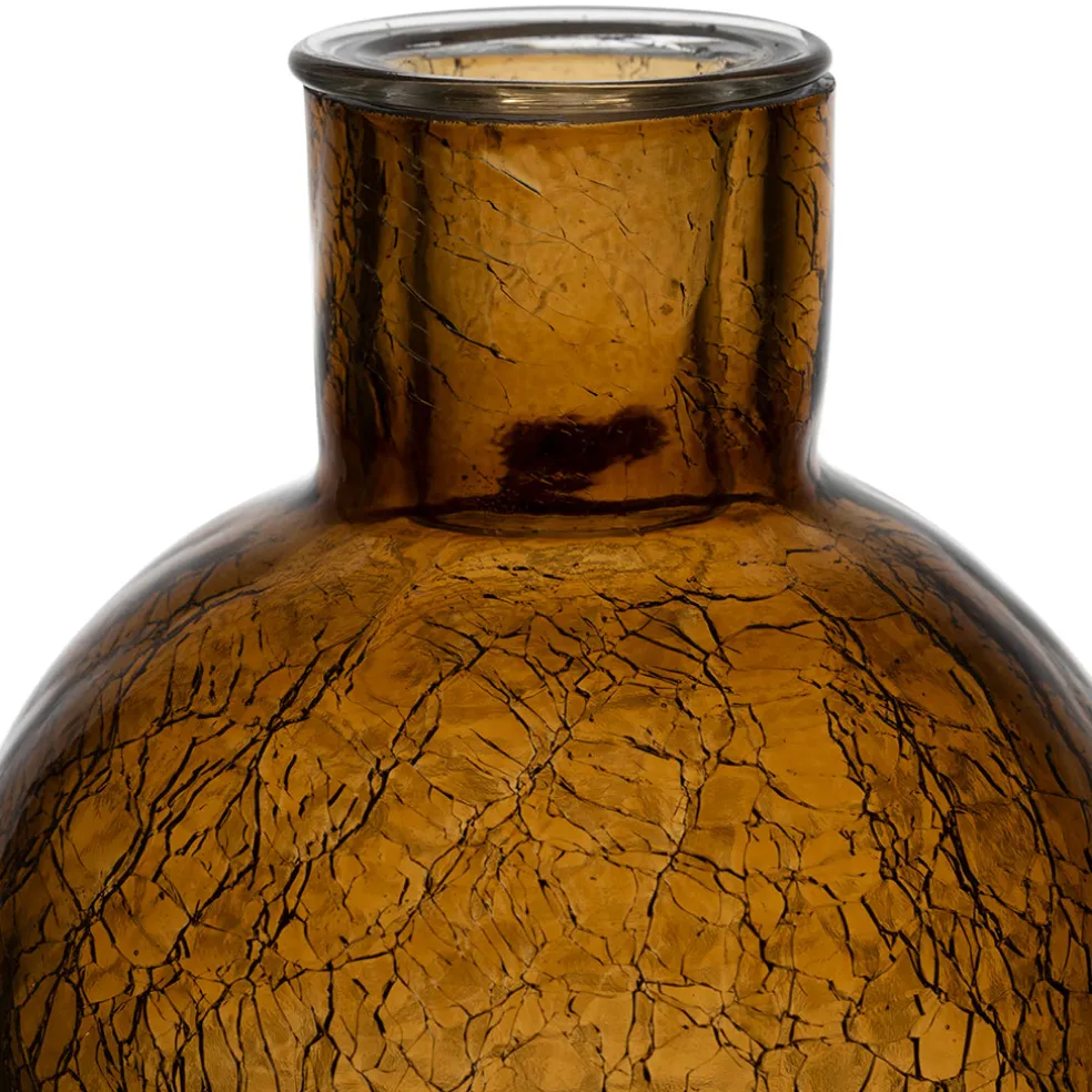 Bougeoir en verre ambre h15.4cm - Oanez