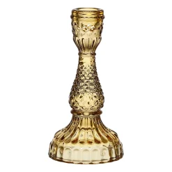 Bougeoir en verre ambre h17cm - Ceresse
