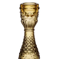 Bougeoir en verre ambre h17cm - Ceresse