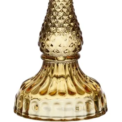 Bougeoir en verre ambre h17cm - Ceresse