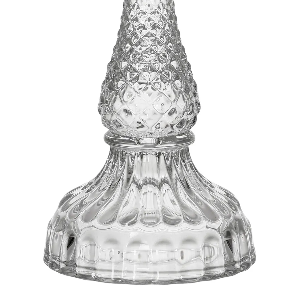 Bougeoir en verre transparent h17cm - Ceresse