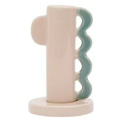 Bougeoir nude et vert en grès - funny