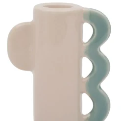 Bougeoir nude et vert en grès - funny