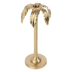 Bougeoir palmier en aluminium doré h25cm - Tropic Etoil