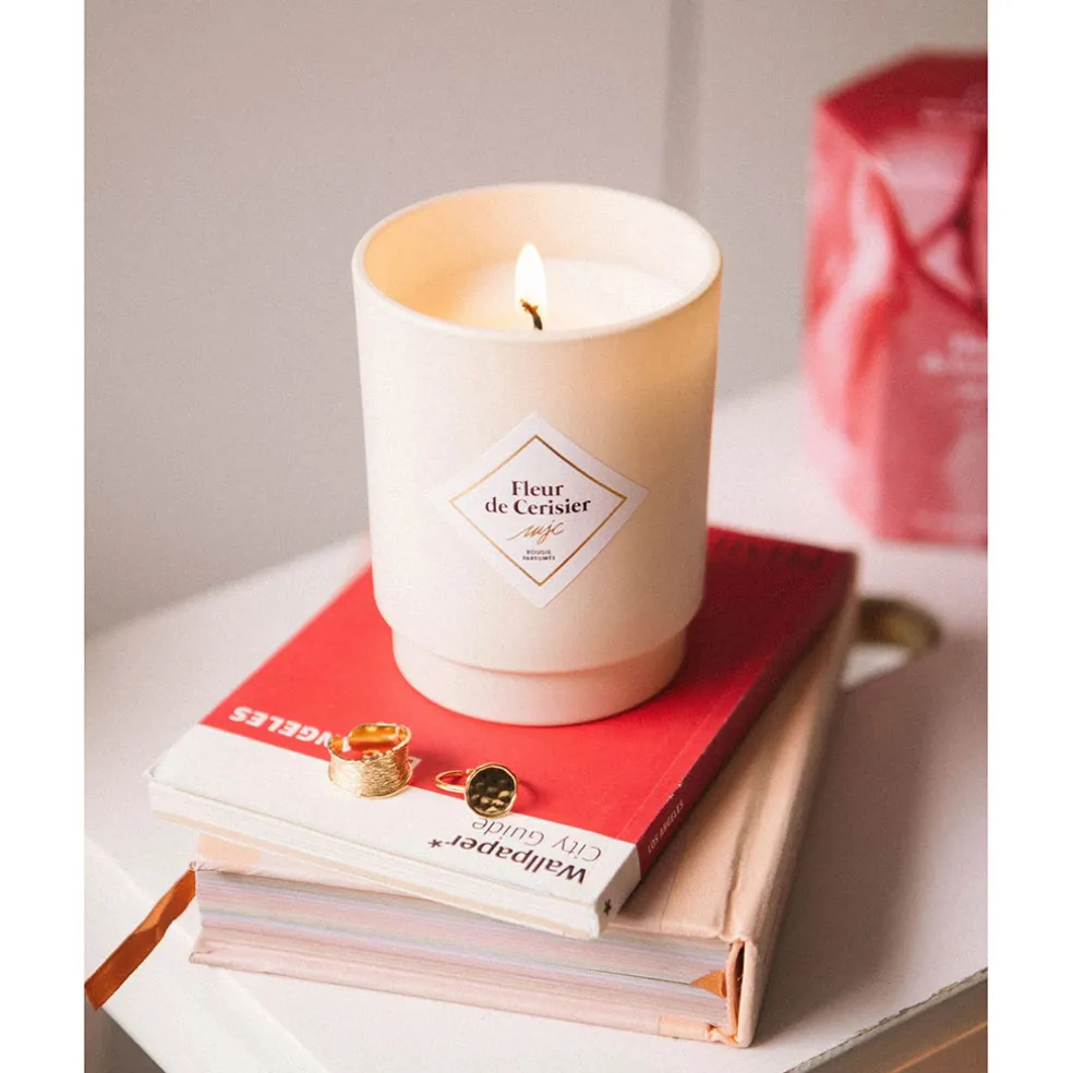 Bougie Bijou Bracelet Or bille beige Fleur de cerisier 45h