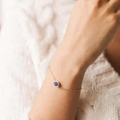 Bougie Bijou Bracelet pierre Lazurite lavande boisé 50h