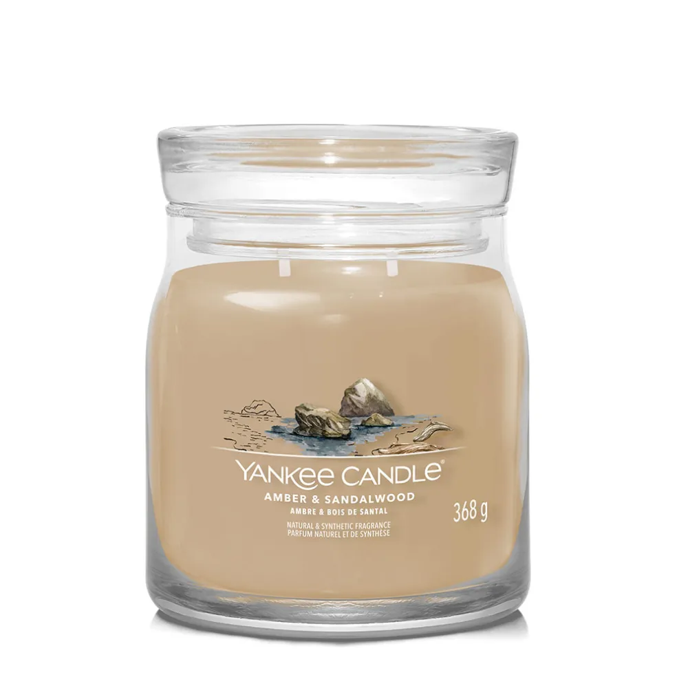 Bougie jarre parfumée Ambre et bois de santal 65h