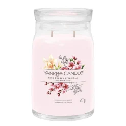 Bougie jarre parfumée Cerise Rose et Vanille 100h