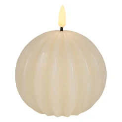Bougie led boule ivoire h12cm