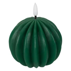 Bougie led boule vert sapin h12cm