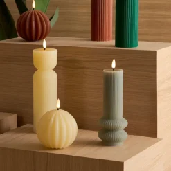 Bougie led pilier sauge h21cm