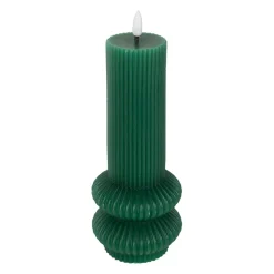 Bougie led pilier vert sapin h21cm