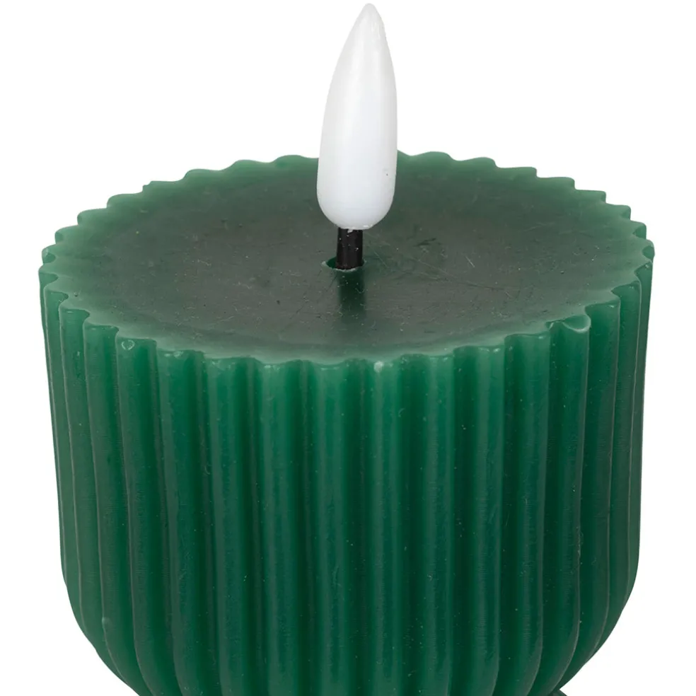 Bougie led pilier vert sapin h24.5cm