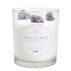 Bougie parfumée Musc avec pierre 35h