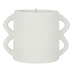 Bougie senteur flora en grès blanc cassé