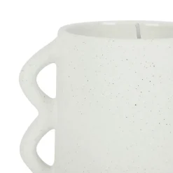 Bougie senteur flora en grès blanc cassé